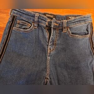 Buffalo David Bitton Axel Mid Rise Skinny With Black Velour Stripes